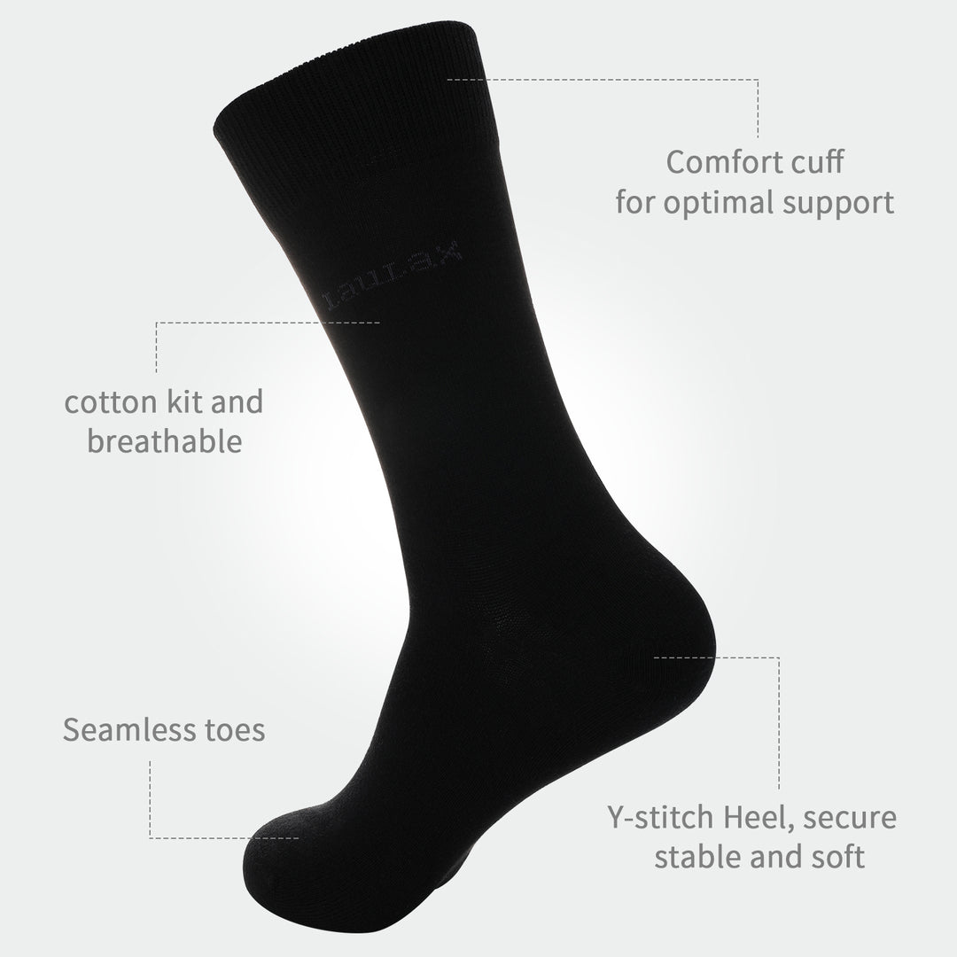 Chaussettes formelles en coton peigné de haute qualité en noir
