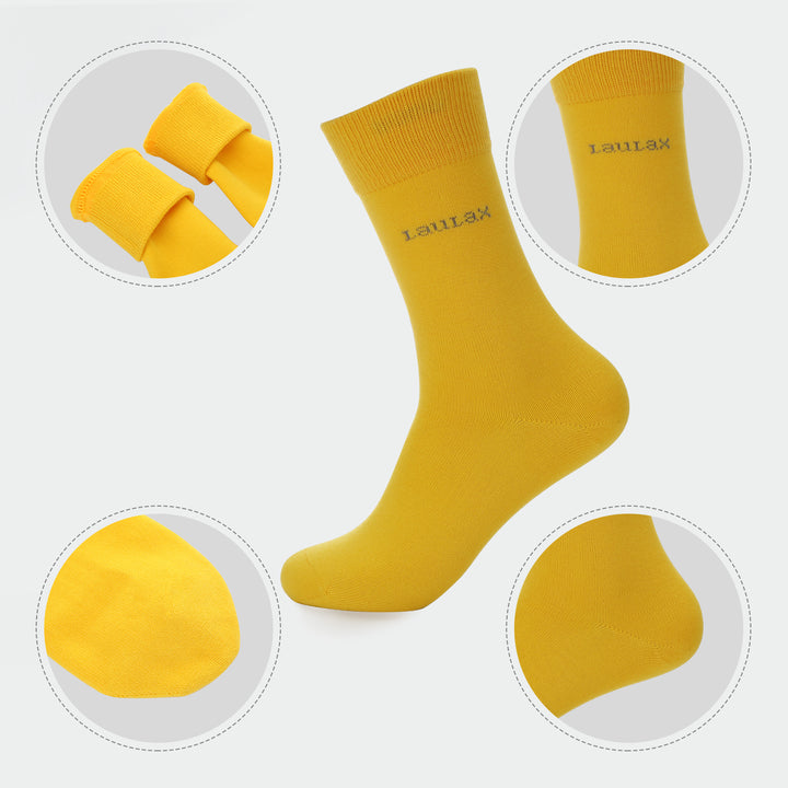 Chaussettes formelles en coton peigné de haute qualité en jaune