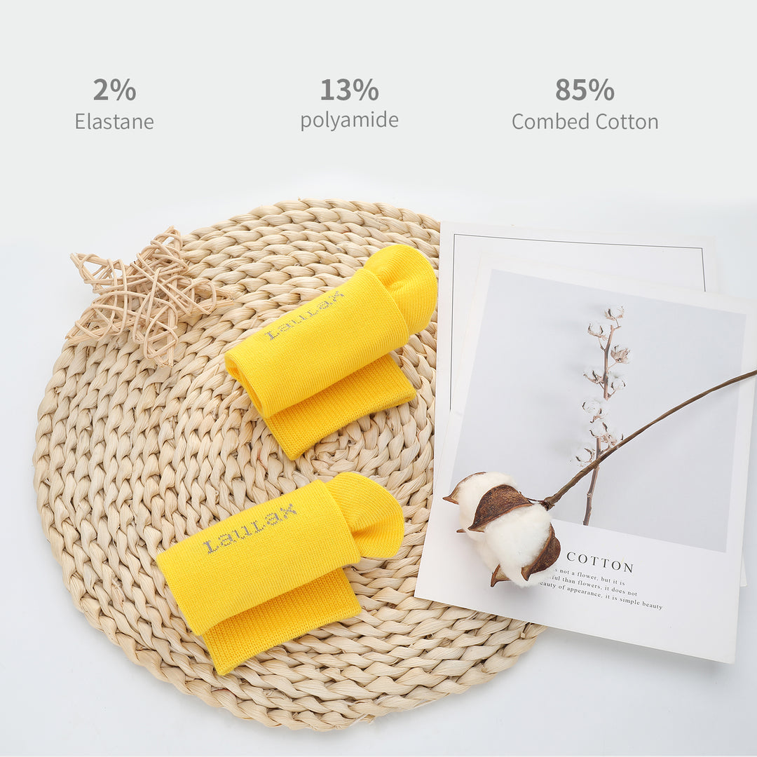 Chaussettes formelles en coton peigné de haute qualité en jaune