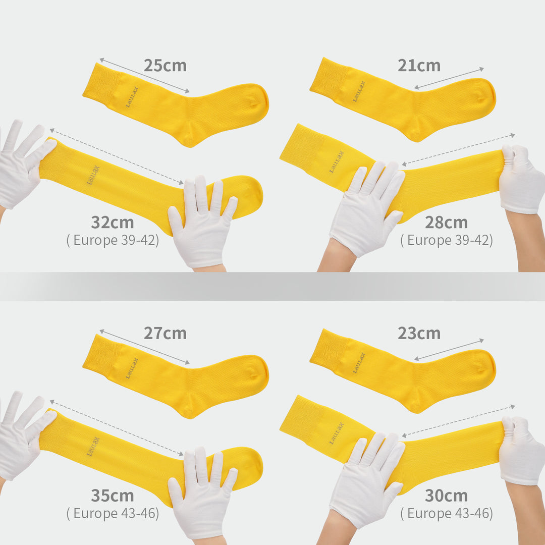 Chaussettes formelles en coton peigné de haute qualité en jaune