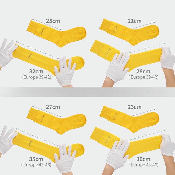 Chaussettes formelles en coton peigné de haute qualité en jaune