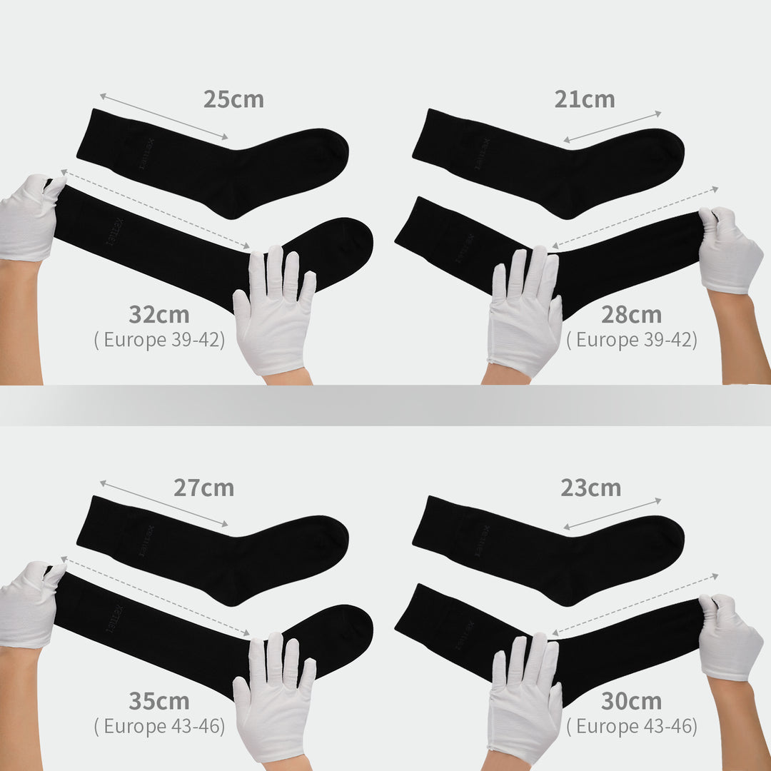 4 paires de chaussettes d'affaires en coton peigné le plus fin, à bout lisse et sans couture, noires, coffret cadeau