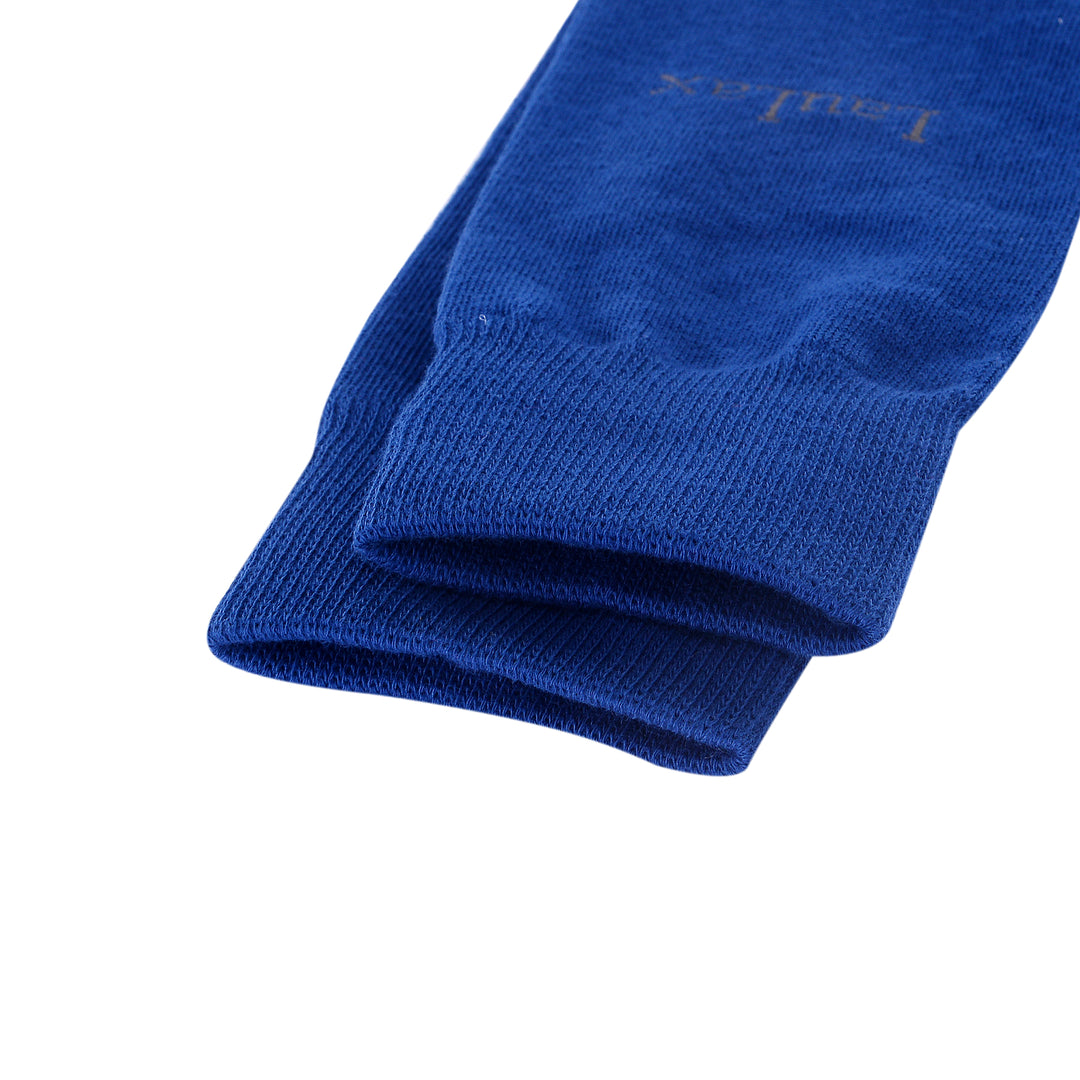 4 paires de chaussettes d'affaires en coton peigné le plus fin, à bout lisse et sans couture, bleues, coffret cadeau