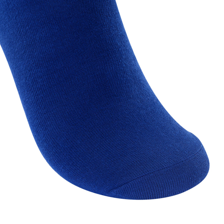 4 paires de chaussettes d'affaires en coton peigné le plus fin, à bout lisse et sans couture, bleues, coffret cadeau