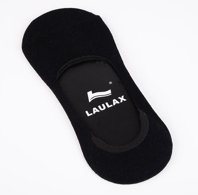 Laulax 2 Pairs Finest Combed Cotton Invisible Socks Plain - Black