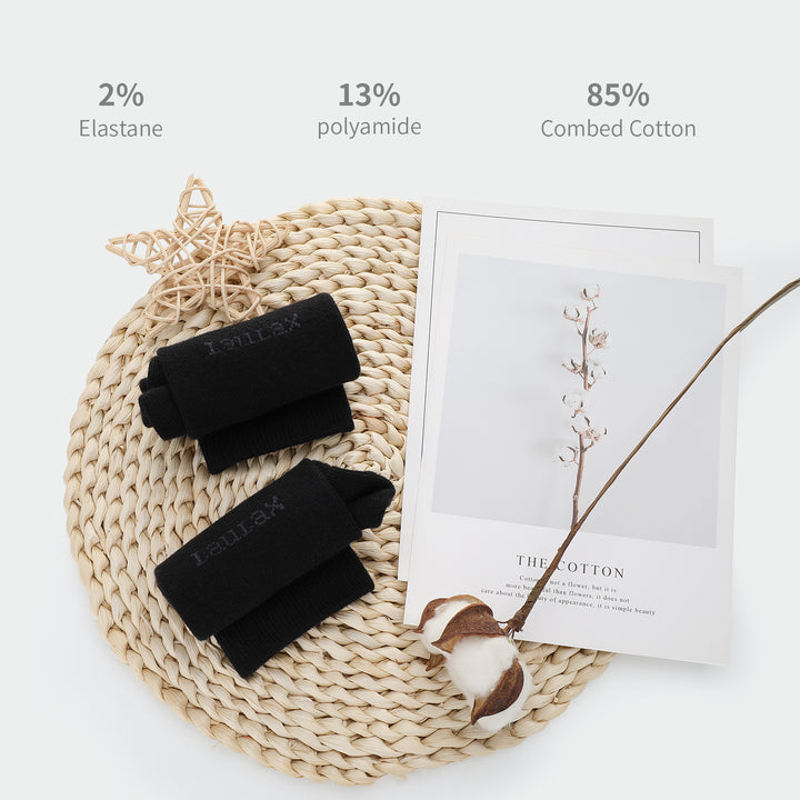 4 paires de chaussettes habillées en coton peigné de haute qualité, noires, coffret cadeau, sac de lavage pour chaussettes de vœux