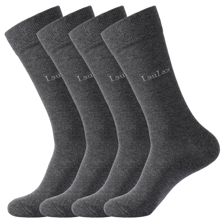 4 paires de chaussettes professionnelles en coton peigné le plus fin, à bout lisse et sans couture, gris foncé/anthracite, coffret cadeau