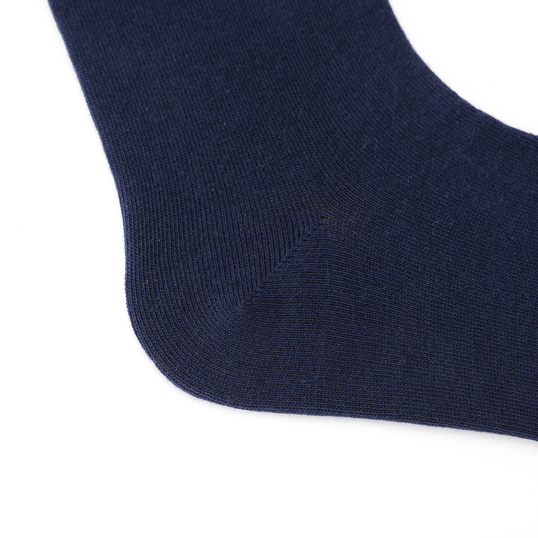 Laulax 4 paires de chaussettes habillées en coton peigné de haute qualité, bleu marine, sac cadeau avec sac de lavage pour chaussettes