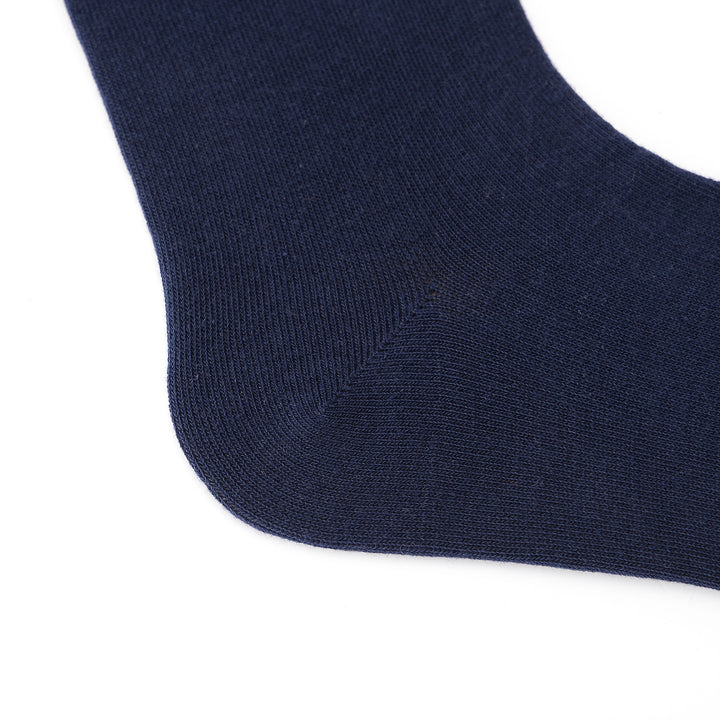Laulax 4 paires de chaussettes habillées en coton peigné de haute qualité, bleu marine, sac cadeau avec sac de lavage pour chaussettes