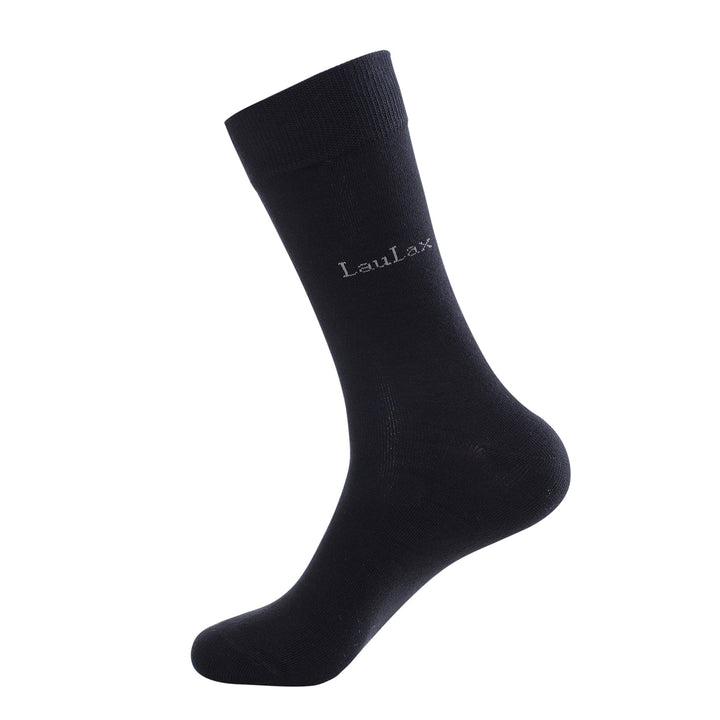 4 paires de chaussettes habillées en coton peigné de haute qualité, noires, coffret cadeau, sac de lavage pour chaussettes de vœux