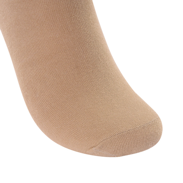 4 paires de chaussettes d'affaires en coton peigné le plus fin, à bout lisse et sans couture, beige, coffret cadeau