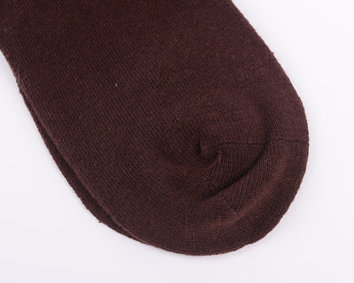 Finest Combed Cotton Thigh High Socks - Coffee