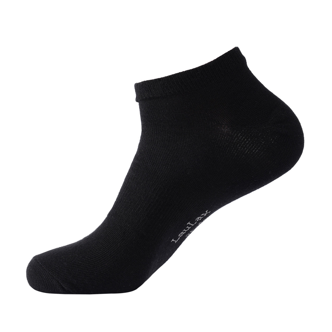 Laulax 6 Pairs Finest Combed Cotton Arch Support Trainer Socks, Black, Size UK 9 - 11 / Europ 43 - 46