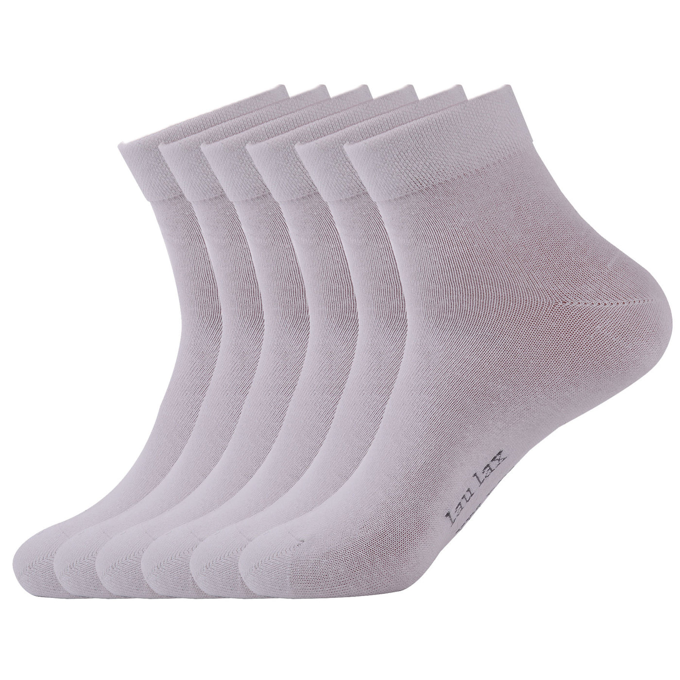 6 Pairs Finest Combed Cotton Smooth Seamless Toe Socks, White, Gift Set