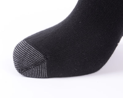 6 Pairs Finest Combed Cotton Smooth Seamless Toe Socks, Black, Gift Set