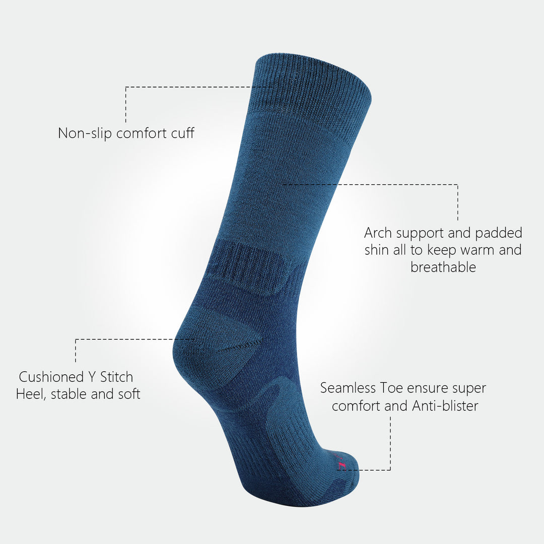 2 paires de chaussettes de randonnée en laine mérinos de haute qualité pour femmes, coffret cadeau