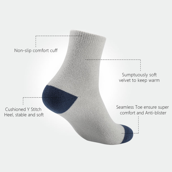 Laulax Chaussettes moelleuses d'hiver pour hommes, coffret cadeau 4 paires, taille UK 7-11/Europe 40-46