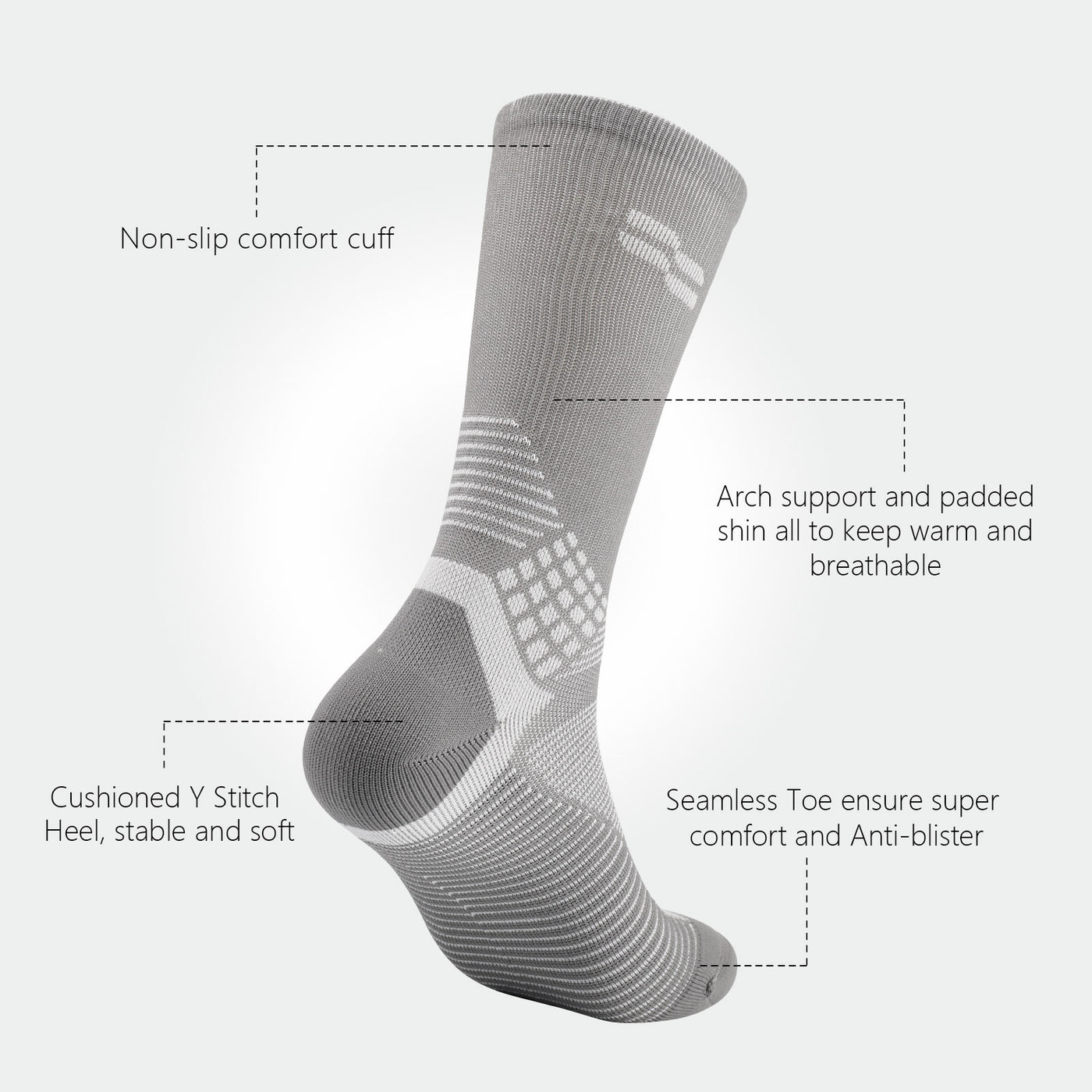 2 Pairs High Quality Men's Knee High Hiking Socks Size UK 7-11/ Europe 40-46
