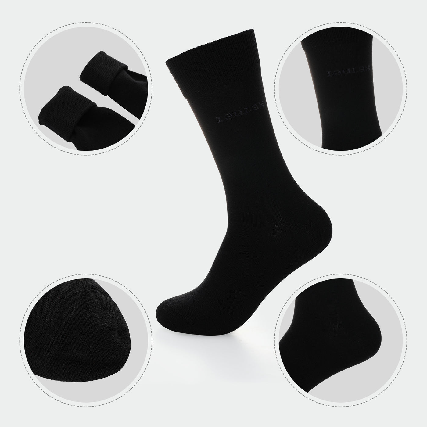 Calcetines formales de algodón peinado de alta calidad en negro