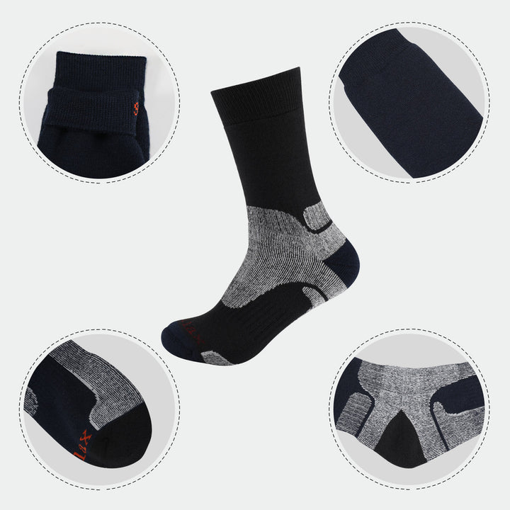 2 Pairs High Quality Merino Wool Men's Hiking Socks, Size UK 7-11/ Europe 40-46 Gift Set