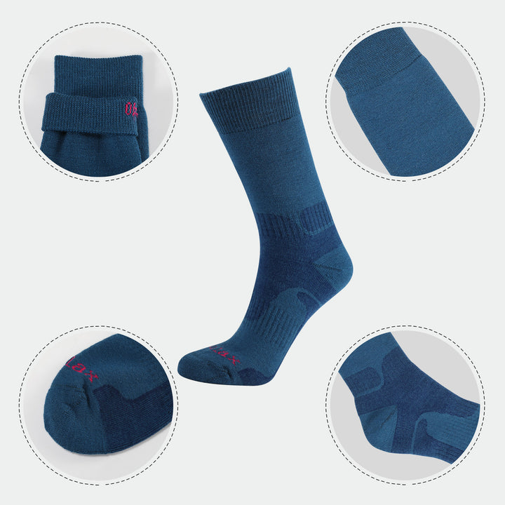 2 paires de chaussettes de randonnée en laine mérinos de haute qualité pour femmes, coffret cadeau