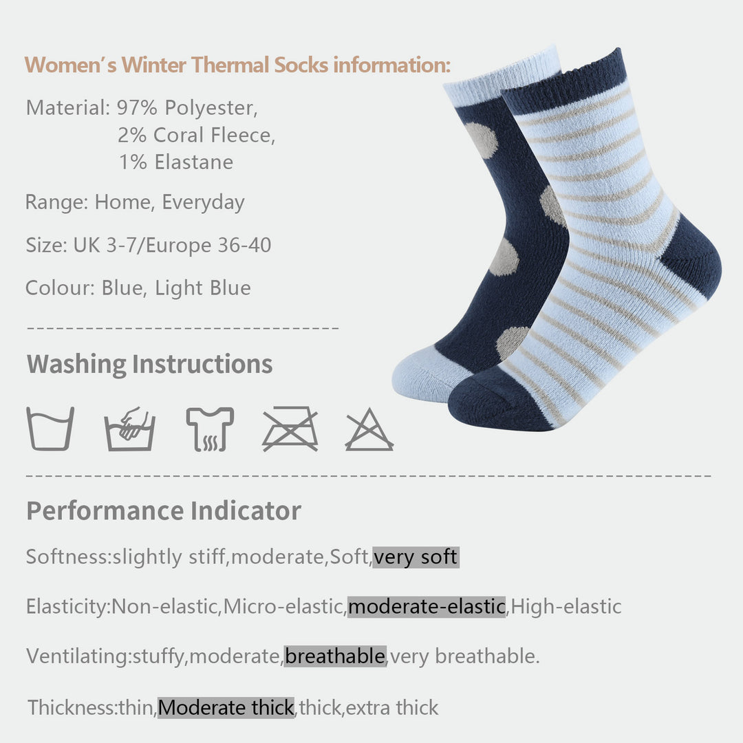 Laulax Chaussettes moelleuses d'hiver pour femme, coffret cadeau 4 paires, taille UK 3 - 7 / Europe 36 - 40