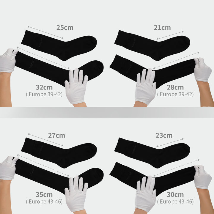 4 Pairs Finest Combed Cotton Smooth Seamless Toe Business Socks, Black, Gift Set