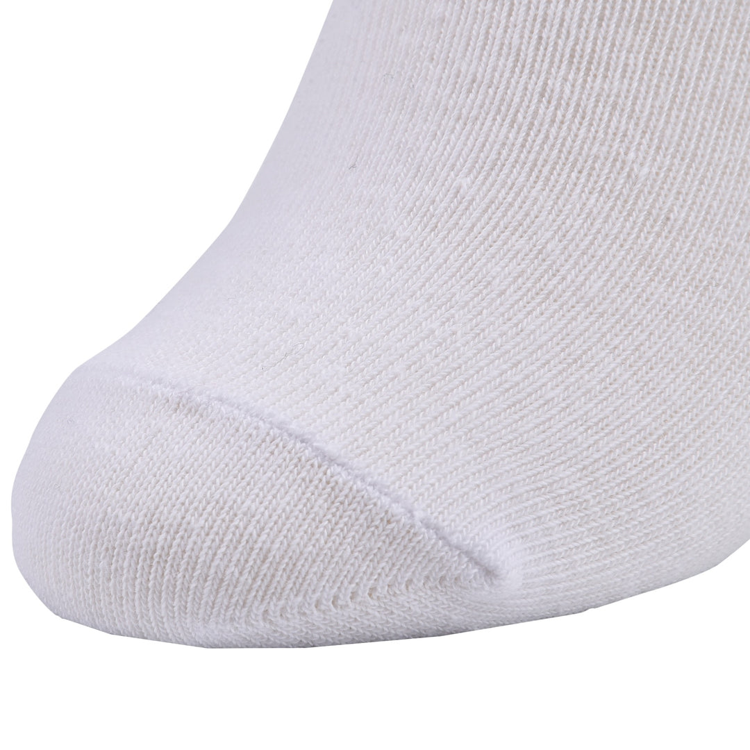 Laulax 5 Pairs Finest Combed Cotton Smooth Seamless Toe Girls School Socks, White Frill Top (3-18 years), Gift Set