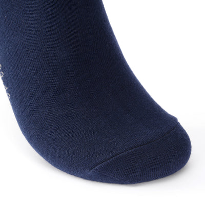 4 pares de calcetines de negocios con punta lisa y sin costuras de algodón peinado de la mejor calidad, azul marino, set de regalo 