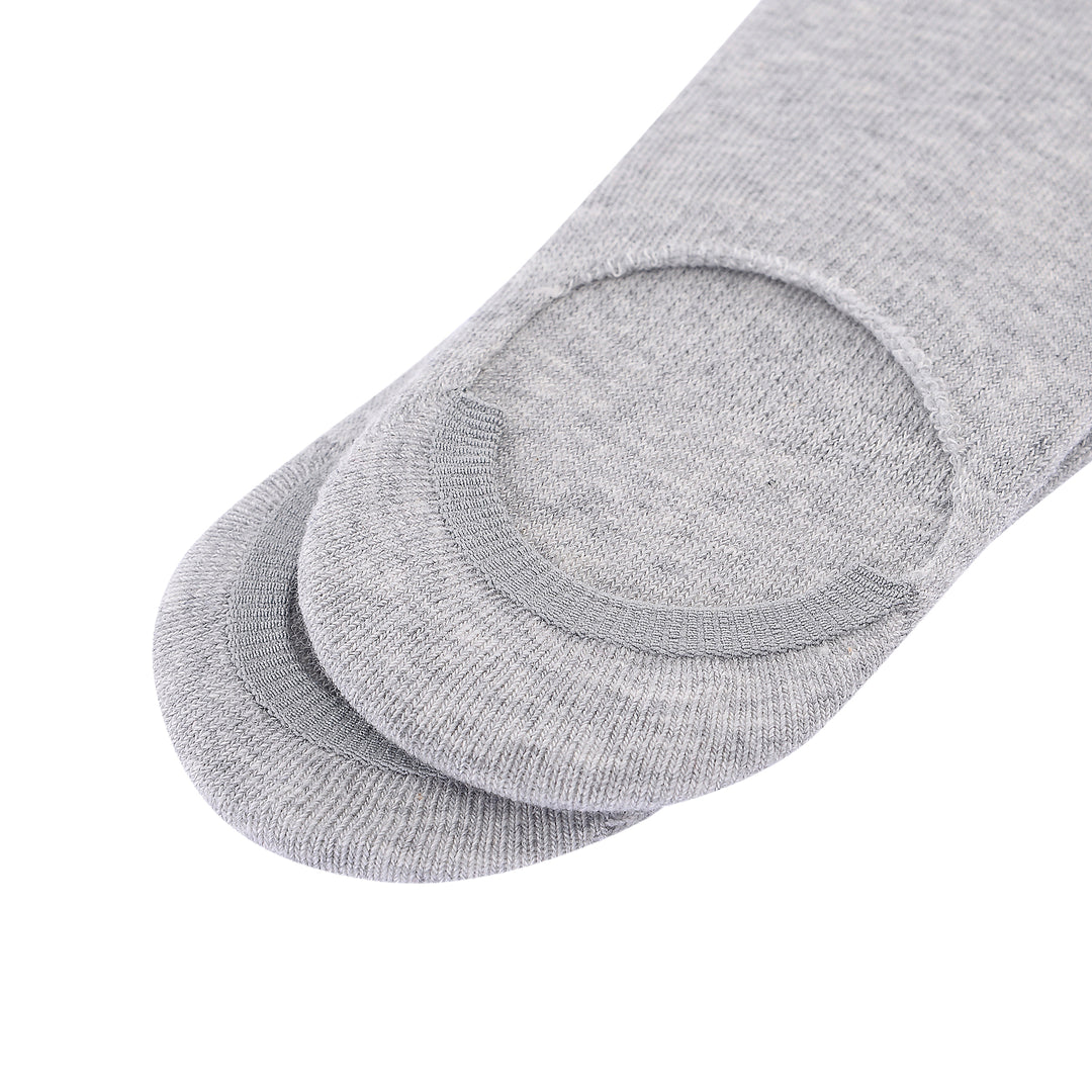 Laulax 2 Pairs Finest Combed Cotton Invisible Socks Plain - Grey