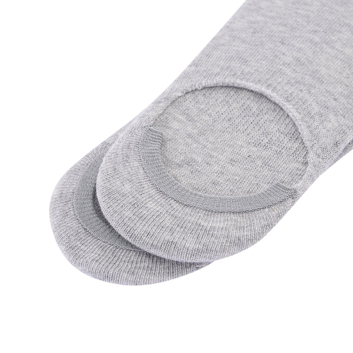Laulax 2 Pairs Finest Combed Cotton Invisible Socks Plain - Grey