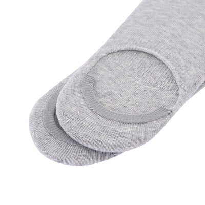Laulax 2 pares de calcetines invisibles de algodón peinado fino liso - Gris