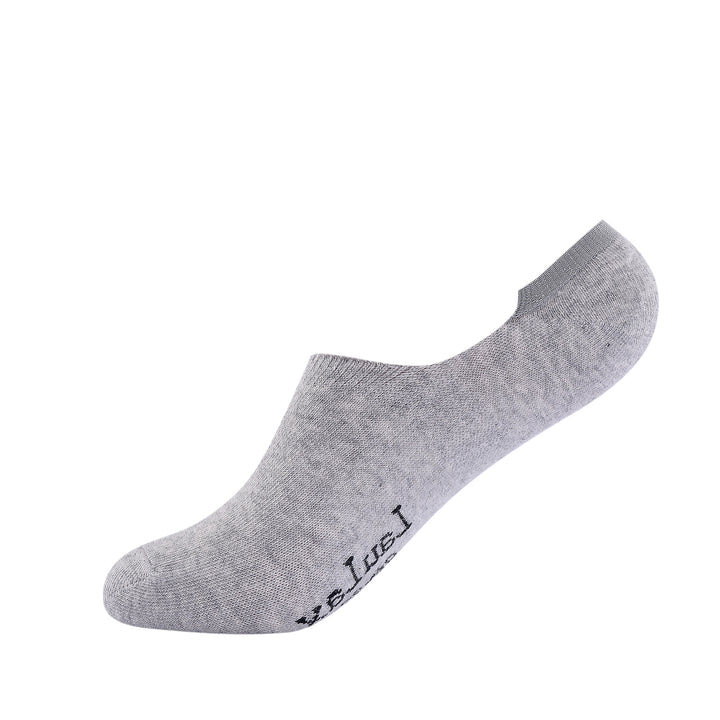 Laulax 2 Pairs Finest Combed Cotton Invisible Socks Plain - Grey