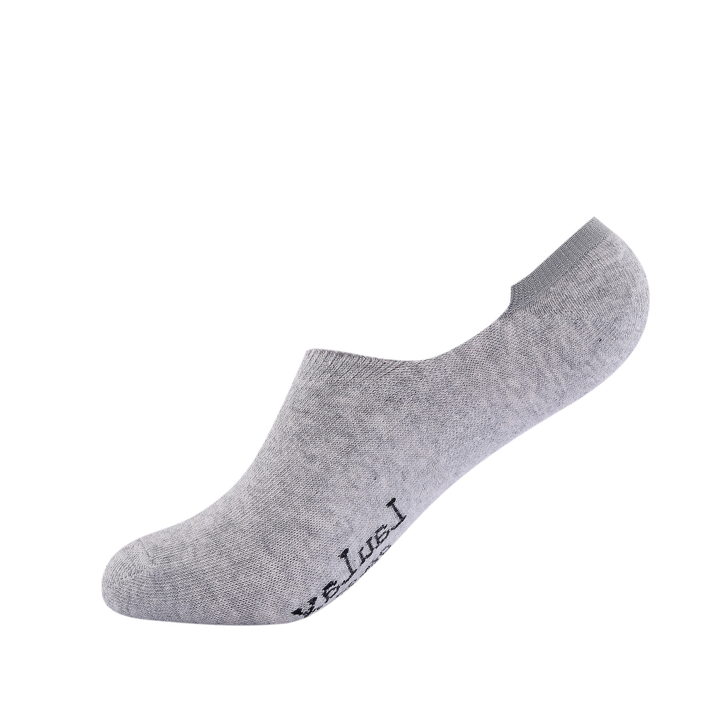 Laulax 2 paires de chaussettes invisibles en coton peigné fin uni - gris