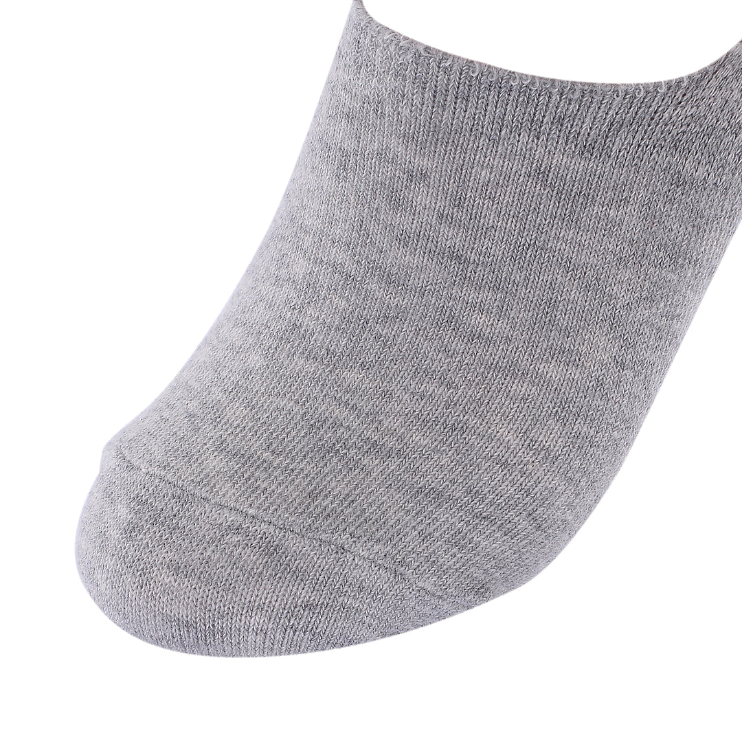Laulax 2 Pairs Finest Combed Cotton Invisible Socks Plain - Grey