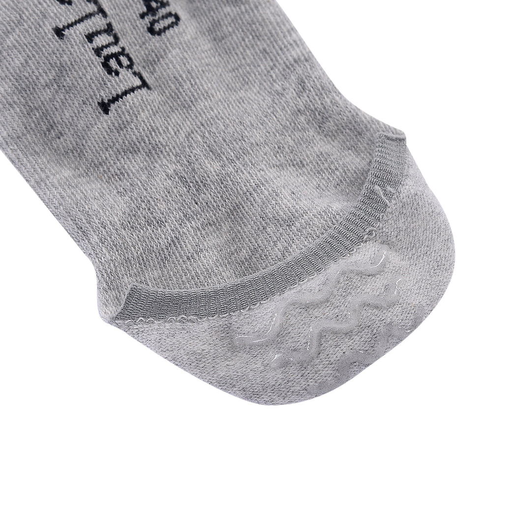 Laulax 2 Pairs Finest Combed Cotton Invisible Socks Plain - Grey