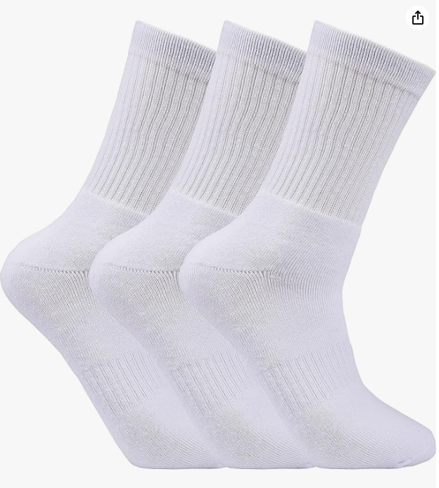 Laulax men boy sport socks profession UK 9-11 cushioned crew seamless 3 Pairs