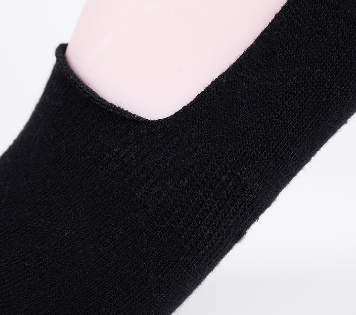 Laulax 2 Pares Calcetines Invisibles De Algodón Peinado Fino Liso - Negro