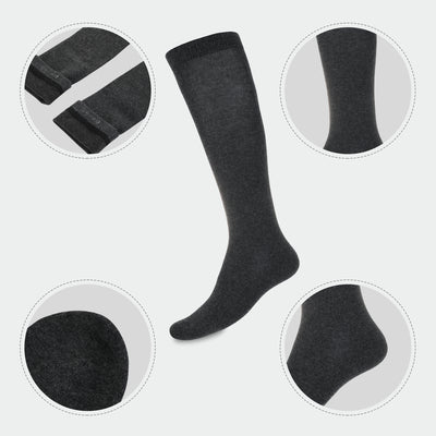 Laulax 4 pares de calcetines hasta la rodilla con punta lisa y sin costuras de algodón peinado de la mejor calidad, talla UK 3 - 7 / Europa 36 - 40