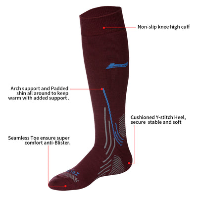 2 Pairs High Quality Merino Wool Men's Ski Socks, Gift Set