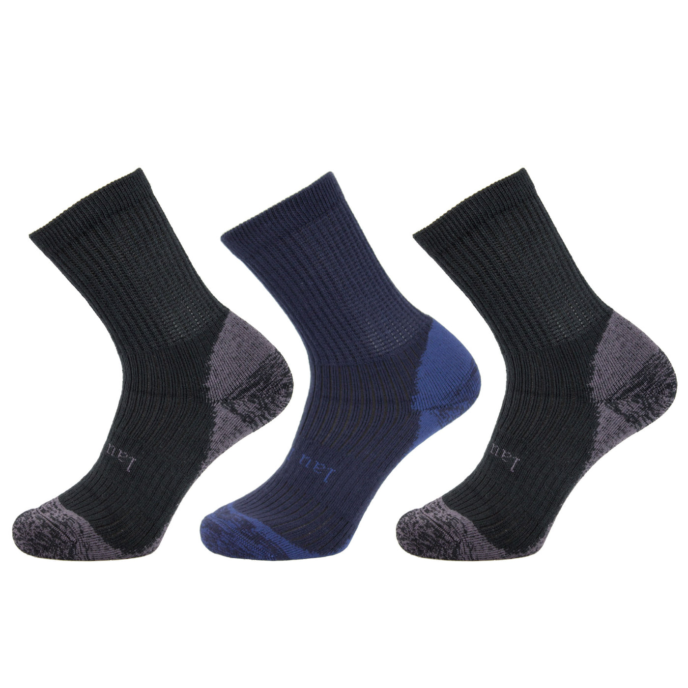 Laulax Calcetines de lana fina para hombre con agarre suave y parte superior suelta, set de regalo de 3 pares, 2 diseños 