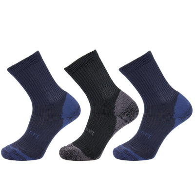 Laulax Men's finest wool loose top gentle grip socks, 3 Pairs Gift Set, 2 Designs