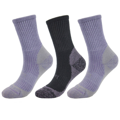 Laulax Ladies finest wool loos top gentle grip winter socks, 3 Pairs Gift Set in 2 designs