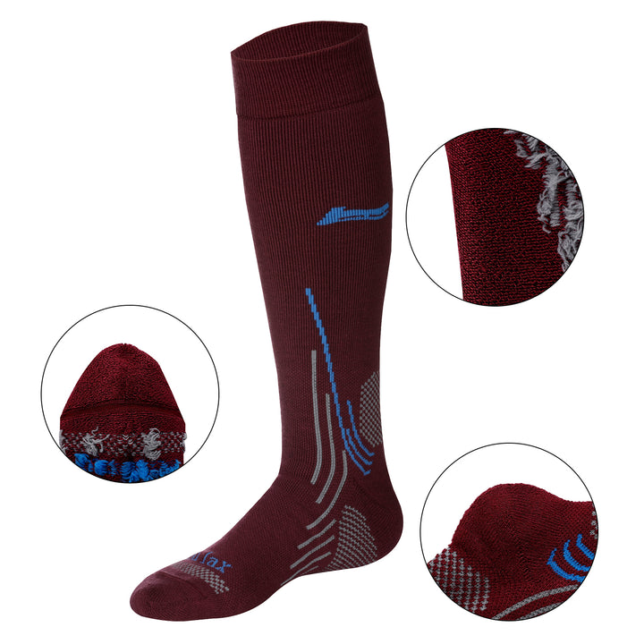 2 Pairs High Quality Merino Wool Men's Ski Socks, Gift Set