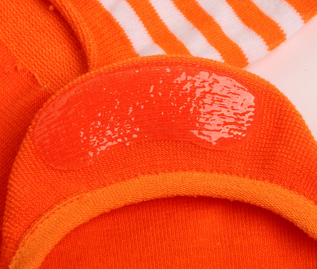 2 paires de chaussettes invisibles en coton peigné fin à rayures - Orange
