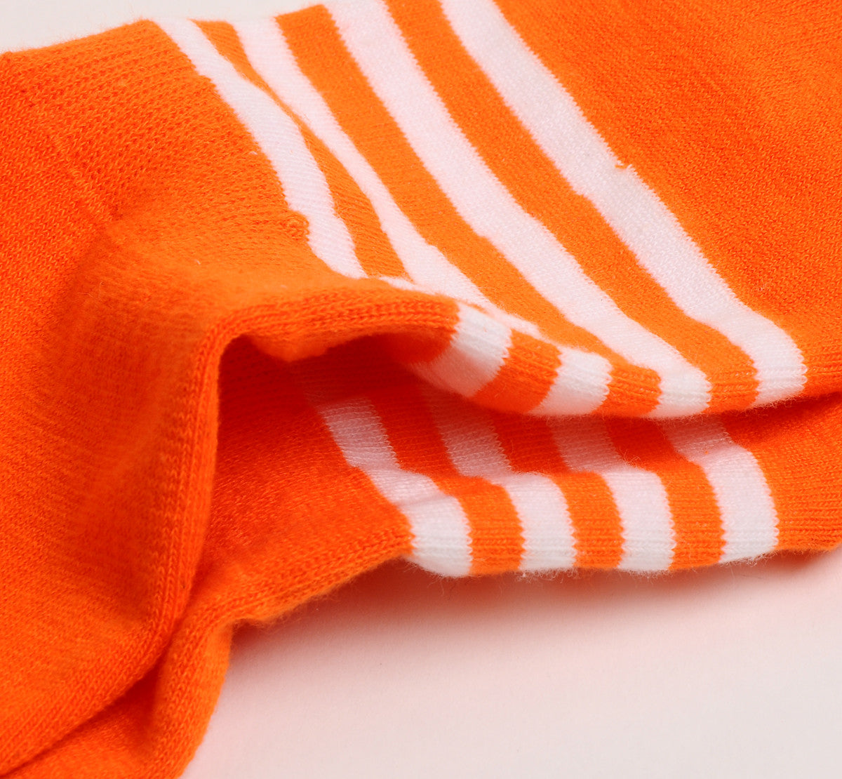 2 Pairs Finest Combed Cotton Invisible Socks Striped Orange