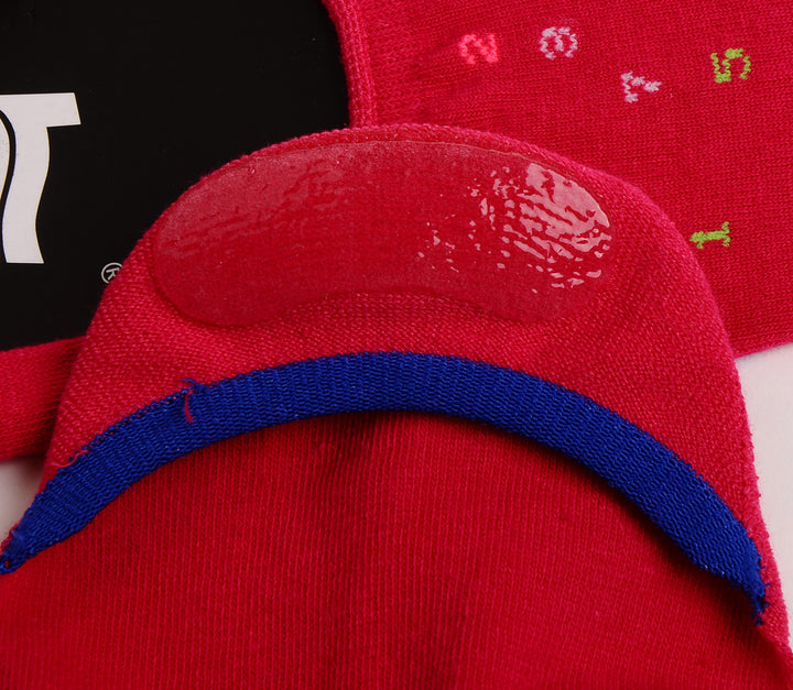 2 paires de chaussettes invisibles en coton peigné le plus fin à motif numérique - Rouge
