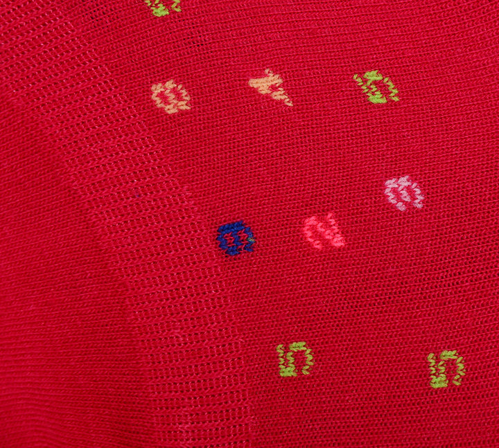 2 paires de chaussettes invisibles en coton peigné le plus fin à motif numérique - Rouge