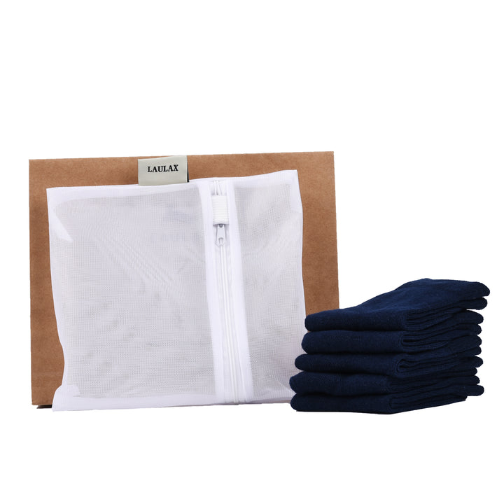 Laulax 5 paires de chaussettes d'école pour garçons en coton peigné le plus fin, à bout lisse et sans couture