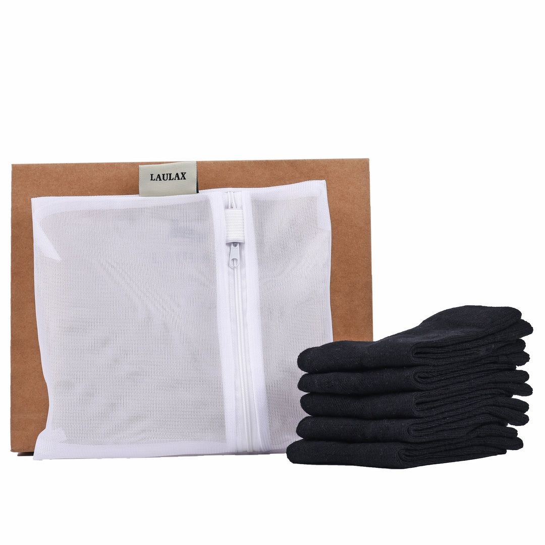 Laulax 5 paires de chaussettes d'école pour garçons en coton peigné le plus fin, à bout lisse et sans couture